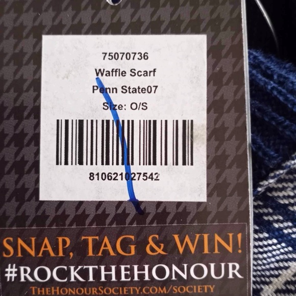Penn State Nittany Lions Blue Thermal Waffle Knit Infinity Scarf One Size - Picture 7 of 7